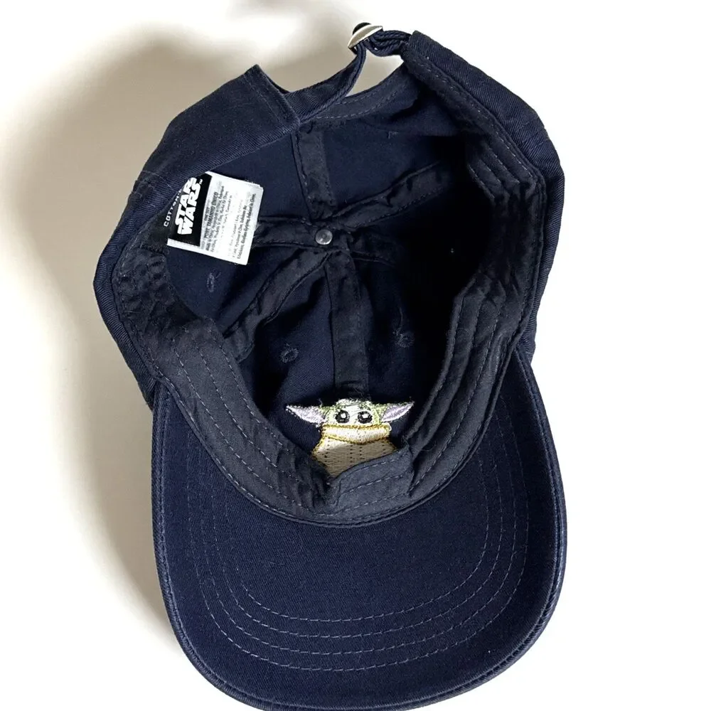 STAR WARS Baby Yoda Unisex Kids Grogu One Size Adjustable Baseball Cap Navy Blue